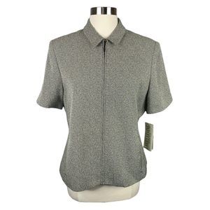 Vintage Larry Levine Petite Suits Short Sleeve Full Zip Blazer - Size 12 Petite